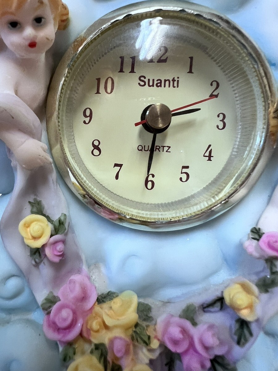 Gaurdian Angel Clock Quartz Resin Sculpture Cherubs Children Gaurdian Angel Clock Quartz Resin Sculpture Cherubs Children