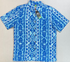 Men's Quiksilver Waterman Short Sleeve Polo Button Front Hawaiian Shirt Size S
