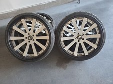 22 Forgiato Concavo Silver Black Rims Tires Mercedes 5x112 Bolt Pattern