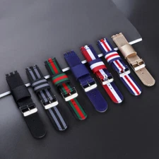 Premium Nylon Canvas Sports Watch Band Strap 17/19/20mm for Swatch Accessories