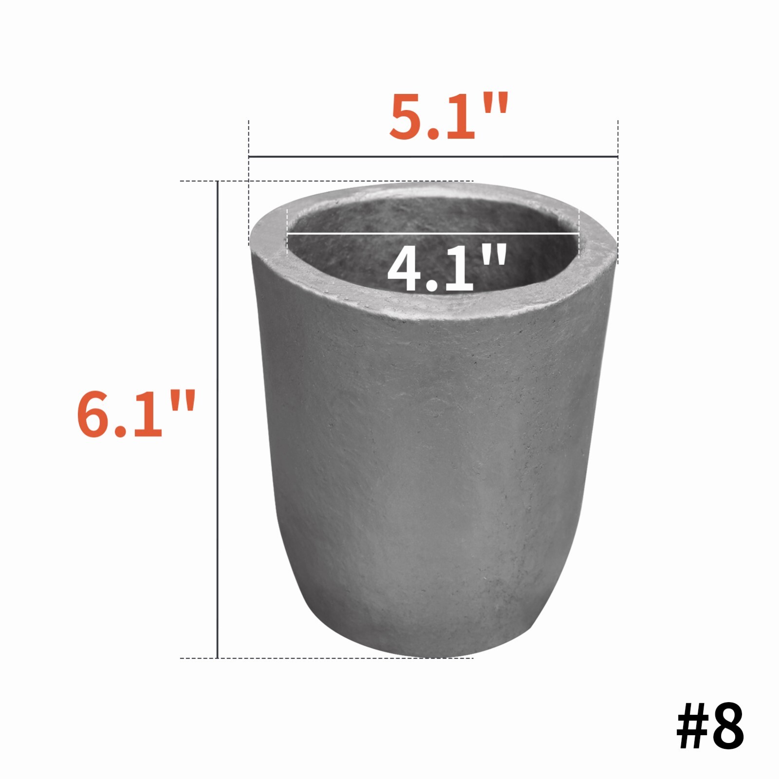8.8KG Silicon Carbide Graphite Crucibles,Melting Metal,Withstand HighTemperature