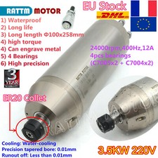 『FR』 3.5KW ER20 220V Water cooled spindle motor 4 bearing cutting metal aluminum