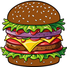 30 Custom Deluxe Hamburger Art Personalized Address Labels