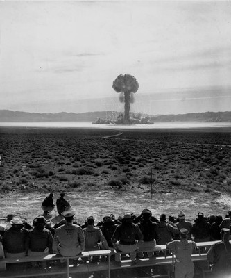 Nuclear Bomb Explosion Nevada Test July 1957 Photo  8.5x11 Paper Luster