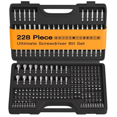 ENERTWIST 228 Pcs Screwdriver Bit Set, CR-V 1/4'' Hex Shank Includes One Size 