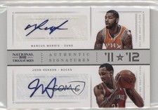 2012 Panini National Treasures Silver 29/49 John Henson Marcus Morris Auto k4s