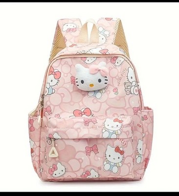 Hello Kitty Pink Backpack Sanrio Girls School Travel Bag Cute