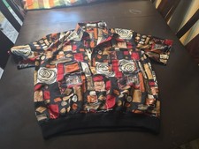 Vintage Alan Stuart Shirt Mens XL Multicolor Abstract Button Up Banded Waist