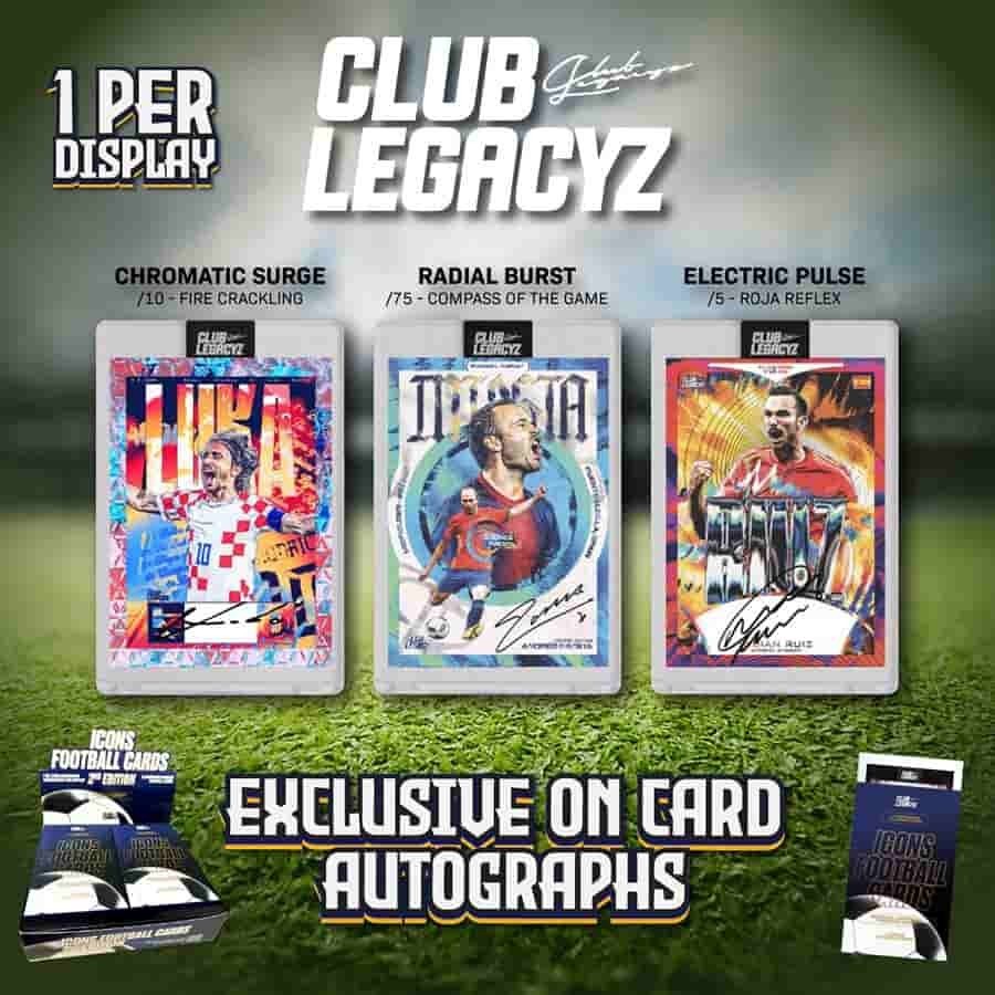 2025 Club Legacyz Icons Football (Soccer) 2nd Edition Hobby Box sealed 25CLSISE