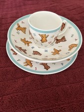 TIFFANY Alphabet Bears 3 Piece Child Service. Mint. 9 Sets Available. All Perfec