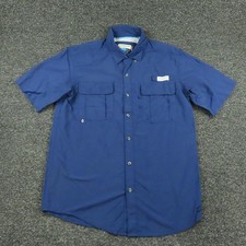 Magellan Outdoors Shirt Mens Small Blue Fishing Vented Short Sleeve Button