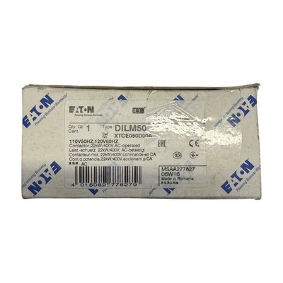 Eaton DILM50 XTCE050D00A 3-Pole 50A 110/120V AC Contactor 22kW 400V