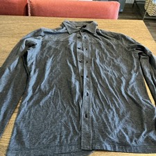 Hugo Boss Button Down Polo Style Slim Fit Shirt - Medium - Dark Gray