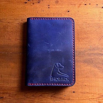 Rhoback Field Notes Leather Book Cover Work Notes Pocket Journal Blue Crunch Pen