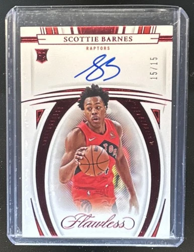 2022-23 Flawless Scottie Barnes 2021 22 Flawless: Auto Rookie RC Ruby #/15