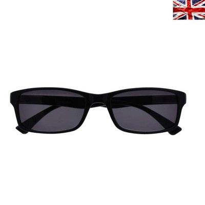 Stylische UV400 schwarze Lesesonnenbrille für Damen und Herren - +1,50 Vergrößerung