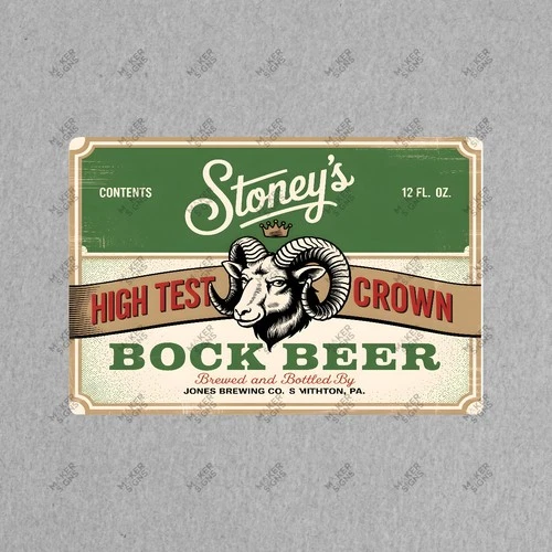 Vintage Stoneys Bock Beer Metal Sign Jones Brewing Co. PA Collectible #502425