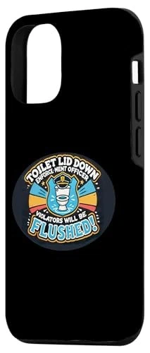 Toilet Humor Funny "Enforcement Officer Toilet Lid Down" Case iPhone 12/12 Pro - Picture 3 of 4