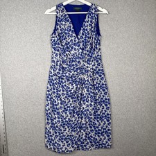Vintage Lauren Ralph Lauren Women's Size 6 Blue White Floral A Line Midi Dress