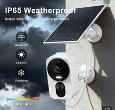 4MP HD Solar Rechargeable Wireless Outdoor Security Camera, Battery Powered WiFi