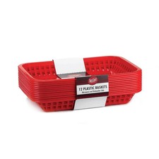 TableCraft C1077R Set of 12 Grande Basket 10.75in x 7.75in Red Rectangular