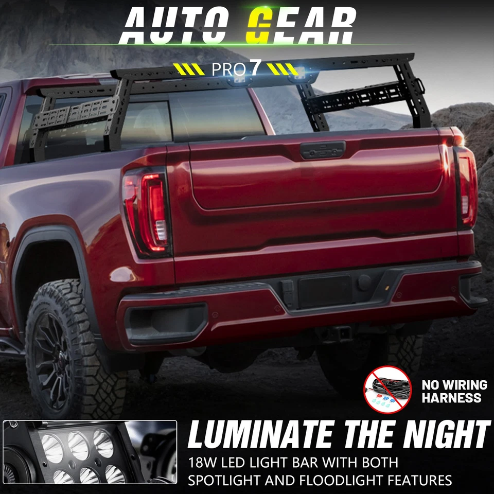 11.2-13.2" High Truck Bed Racks For 2007-2025 Silverado & Sierra 2500HD 3500HD Foto 4 de 4