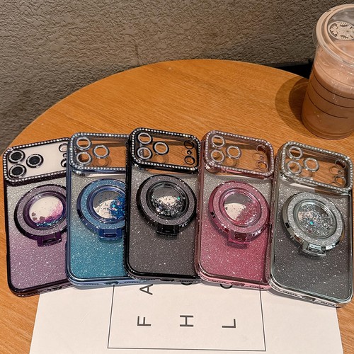 Custodia cavalletto glitter per iPhone 17 Pro Max, carino Bling scintillante diamante Reno... - Foto 8 di 9