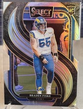 2024 Panini Select BRADEN FISKE #171 Silver Prizm Rookie Die Cut LA Rams