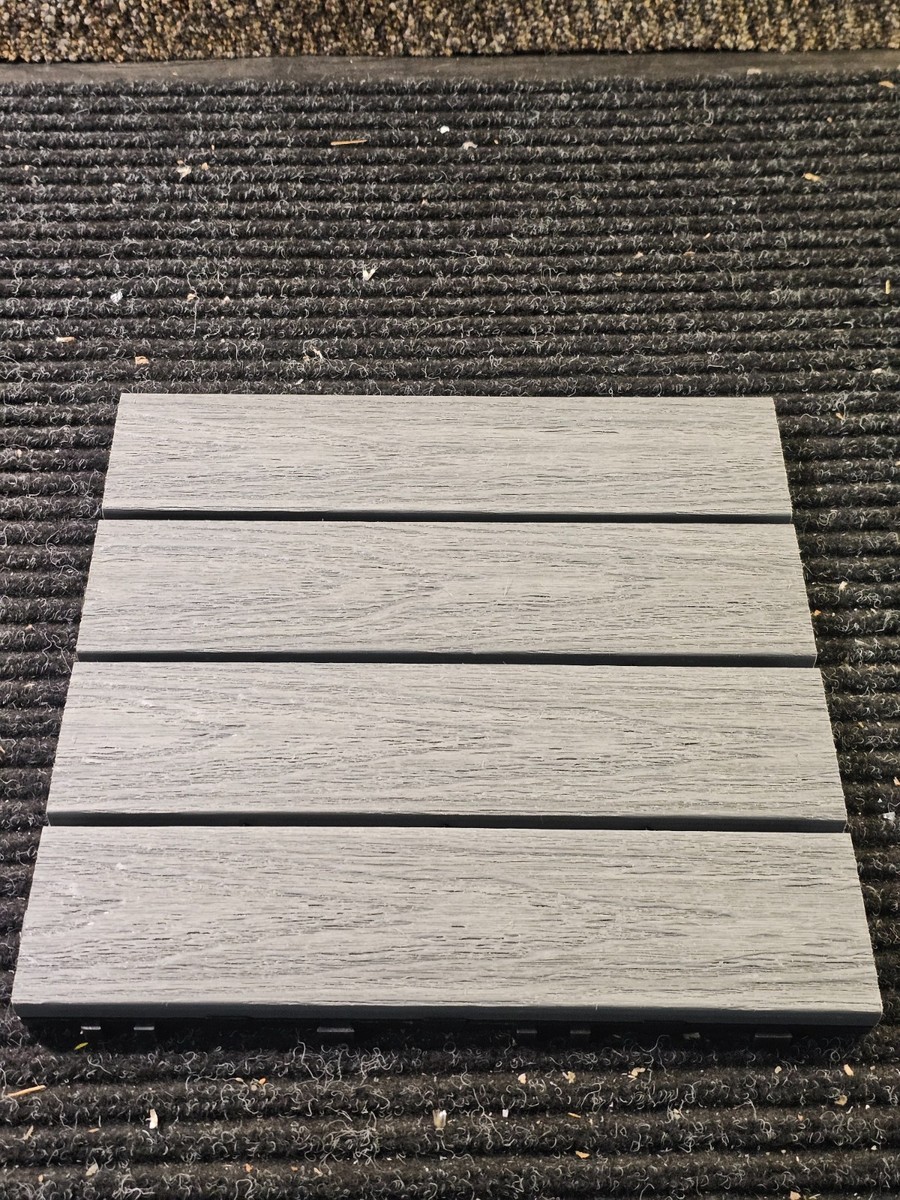QTY 10) NewTechWood US-QD-ZX-GY Deck Tiles 12