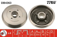 2X Bremstrommel TRW DB4363 FüR BR0 Renault CR0 Clio KR0 Modus 3 BR01 BR03 BR0E
