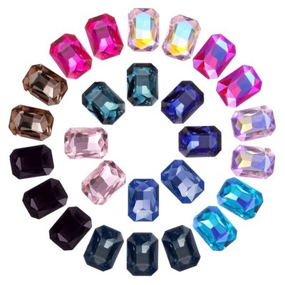 50 Stück 13x18MM Achteck Strasssteine Facettiert für Mixed Colors
