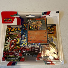 Pokemon Scarlet & Violet 3-Pack Blister w/ Arcanine Holo Promo Card 011