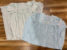 VTG Nightgown Lot Lorraine Carole Hochman Mint Nylon Blue Knee Full Length S/M