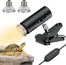 Reptile Heat Lamp, Terrarium Basking Spot Lamp with 50 W UVA UVB Bulb, Timer  D