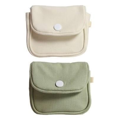 Solid Color Lipstick Organizer Headphone Bag Convenient Canvas Bag for Traveling