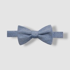 Ryan Seacrest Distinction Men's Blue Linen Textural Sardina Pre-Tied Bow Tie