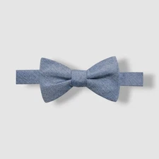 Ryan Seacrest Distinction Men's Blue Linen Textural Sardina Pre-Tied Bow Tie