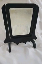 Antique Shaving Mirror Wooden Frame Stand