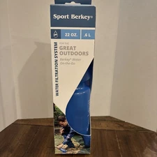 Sport Berkey 22 oz On The Go Water Bottle Water Filtration System Blue New