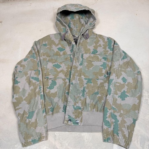Mil-Tec german military Mens Camo Hooded Bomber Jacket Green Grey Cotton Size L