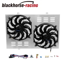 Radiator Aluminum Fan Shroud+Relay Kit For 70-81 Chevy Camaro 78-87 Monte Carlo