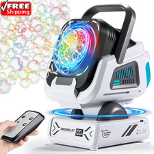 2025 Upgraded Bubble Machine with Remote Control Automatic Rotation  RGB Lig...