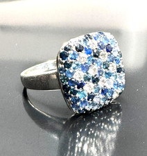 Effy Splash Blue Sapphire Cluster Ring  925 S...