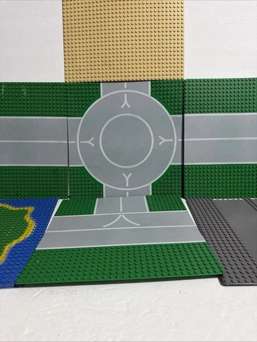 Lot of 7 Vintage 32x32 Lego Baseplates: Island w/ Lagoon, Road, Runway