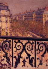Oil painting A-Balcony-in-Paris-1880-1881-Gustave-Caillebotte-O landscape canvas