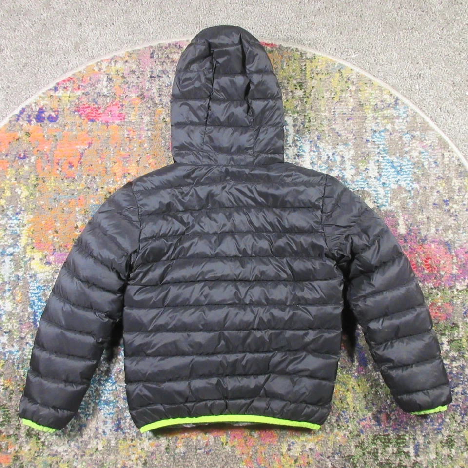 Chaqueta acolchada con capucha reversible Eddie Bauer juvenil S niño 7/8 negra gris Foto 2 de 4