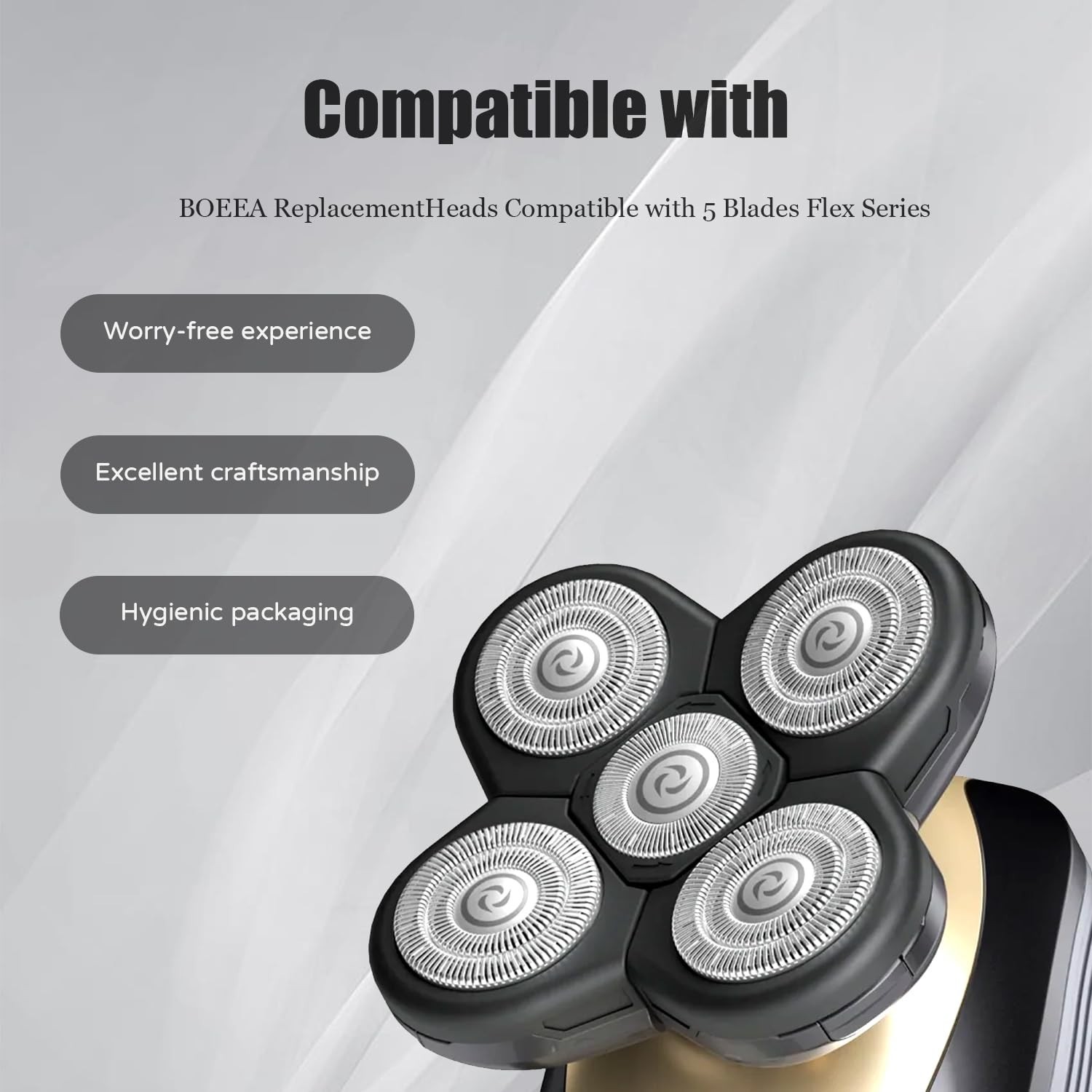 3 Pack Blades Refills Compatible with Freebird Shaver, 5 Blades Shaver Replac...