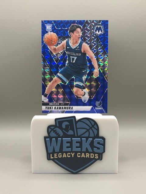 2024-25 Panini Mosaic - Rookies Yuki Kawamura #209 Blue Mosaic Prizm /199 (RC)
