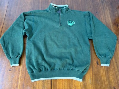 New York Jets Pro Player NFL Quarter Zip Sweatshirt Size Medium Vintage