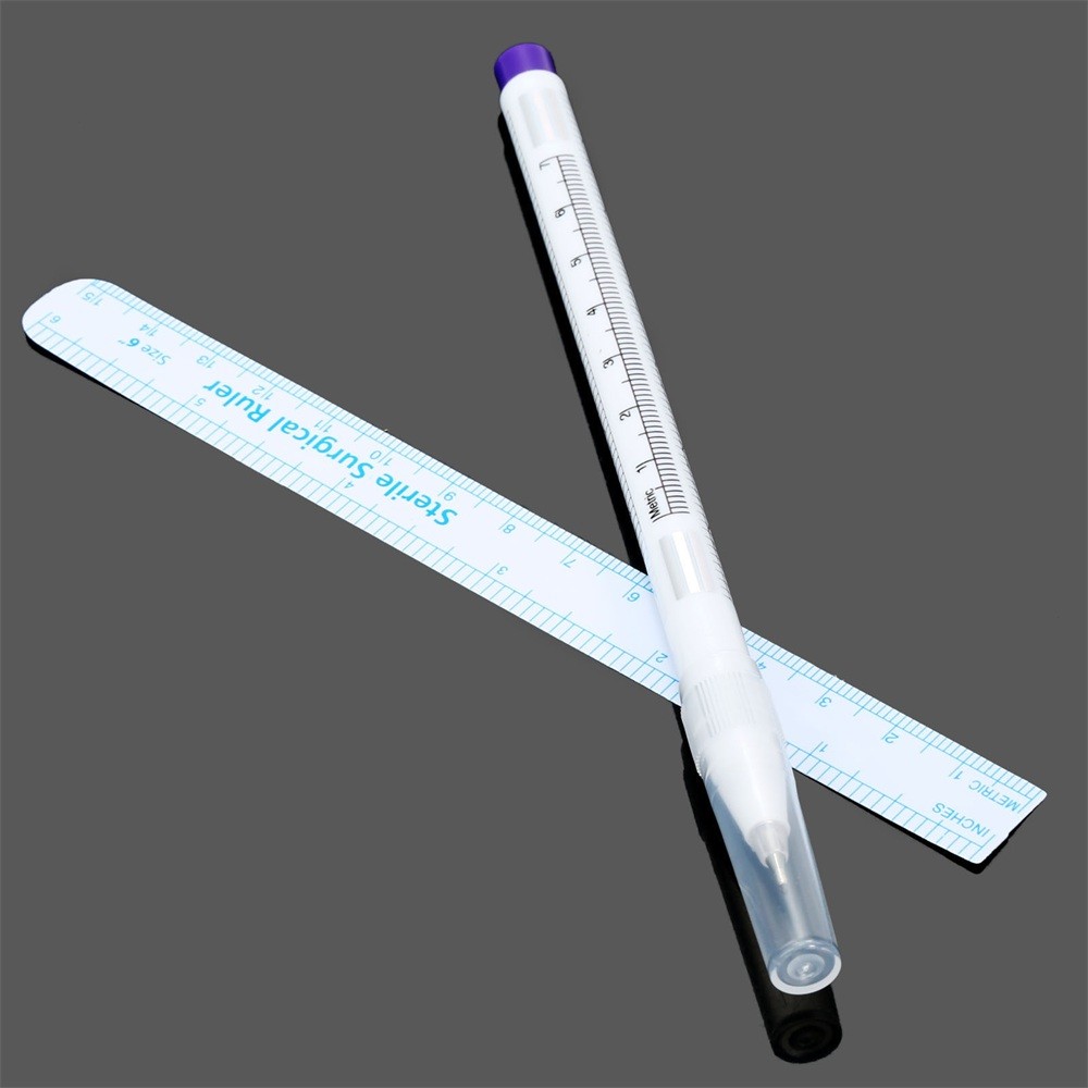1/5PCS Surgical Skin Marker Pen Ruler For Body Piercing Tatt